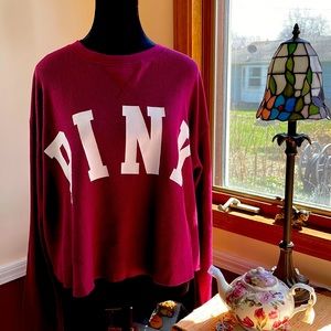 NWOT PINK by Victoria Secrets, thin thermal material, cranberry color, size LG